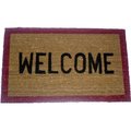 Geo Crafts Geo Crafts G104 WELCOME RED 18 x 30 in. PVC Backed Stencilled with Border Coco Doormat G104 WELCOME RED